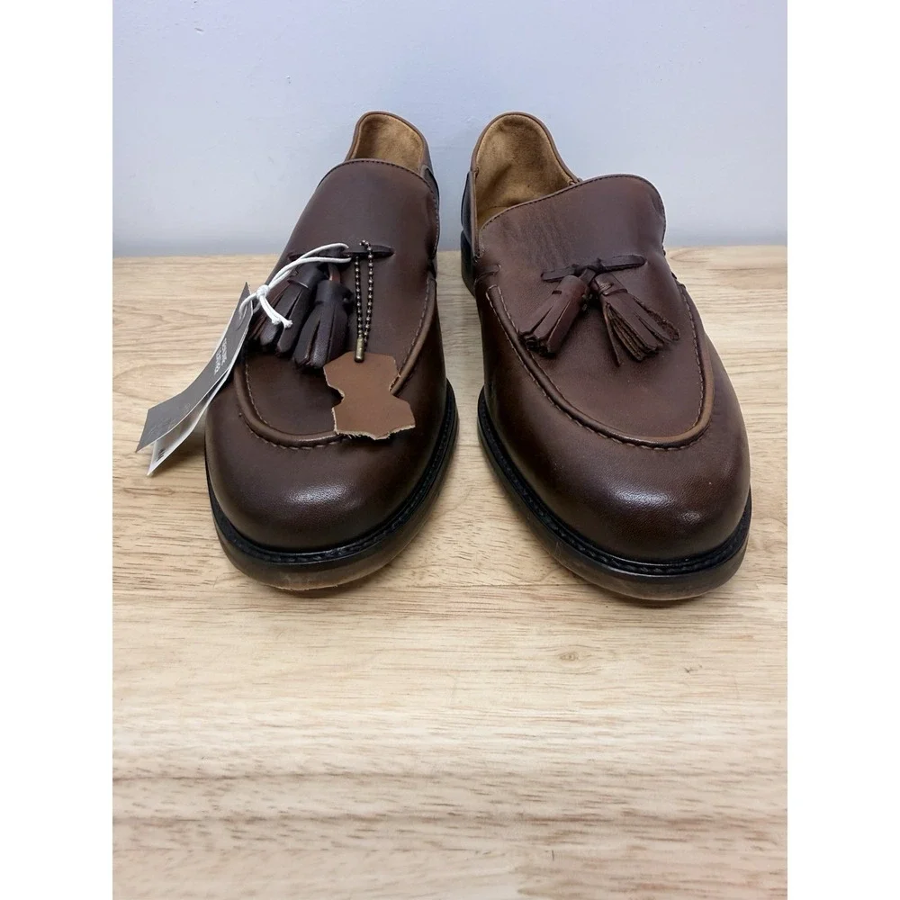 H&M's premium selection Brown Leather Loafers Tassel Moccasin EU 45 US 12 #43